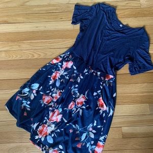 Navy & floral dress